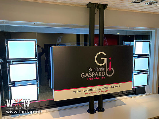 Écran vitrine pour agence immobilière TAPTAP
