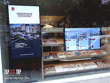 Écran vitrine pour agence immobilière TAPTAP