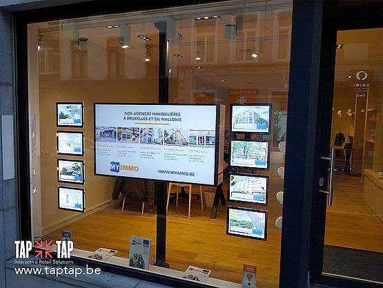 Écran vitrine pour agence immobilière TAPTAP